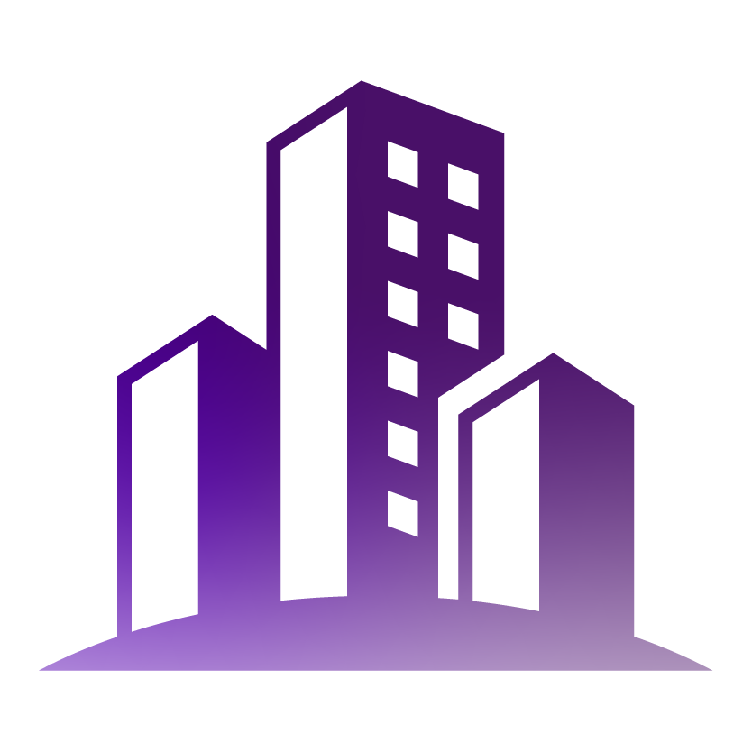purple buildings